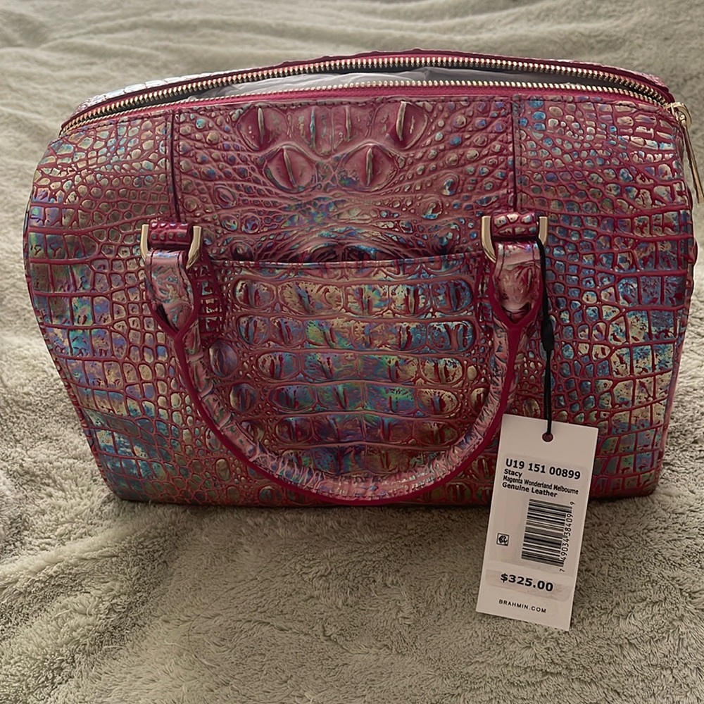 NWT Brahmin Magenta Wonderland Melbourne Stacy Purse